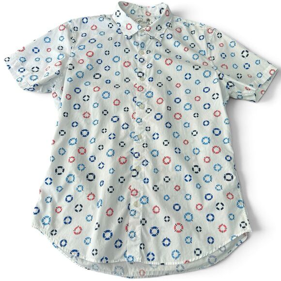 Bonobos Other - Bonobos Tailored Fit Shirt Men L White Nautical Life Preserver Bouy Print AOP
